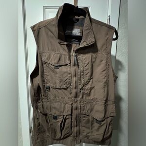 Eddie Bauer Men's Khaki Brown Travel Utility Vest